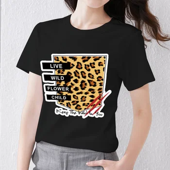 Женская черная футболка, Универсальная Модная Универсальная футболка с буквенным рисунком, Рубашка с короткими рукавами и круглым вырезом, Уличная Повседневная Женская футболка