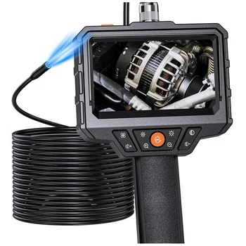 Эндоскопическая камера, ручной бороскоп 4,3 дюйма Hd 1080P С 8 регулируемыми светодиодными лампами, инспекционная камера с кабелем длиной 16,4 фута Прочный