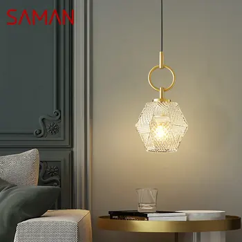 Современный латунный Подвесной светильник SAMAN LED Gold Copper Подвесные светильники Простой Креативный декор для домашней Спальни