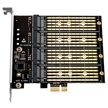 Адаптер PCIE к M.2 PCI Express X1 4 Порта M.2 B Ключ NGFF Карта расширения SSD SATA