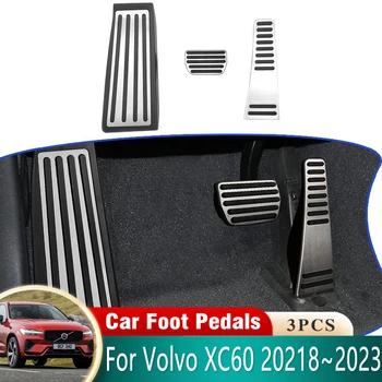 Автомобильная Накладка На Педаль Для Volvo XC60 2022 Аксессуары 2018 2019 2020 2021 2023 2th Mk2 Нескользящая Крышка Педалей Из Нержавеющей Стали Без Сверления