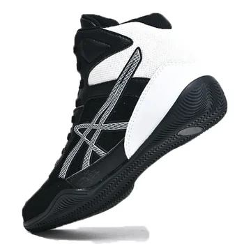 2023 Мужская Профессиональная Боксерская обувь, Мужская легкая борцовская обувь, Боксерские кроссовки с дышащей сеткой, Черно-красные спортивные кроссовки