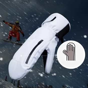 Лыжные перчатки Зимние Толстые флисовые Теплые перчатки для сноуборда, женские Мужские перчатки с сенсорным экраном, водонепроницаемые мотоциклетные Ветрозащитные перчатки