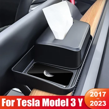 Для Tesla Model 3 Y 2017- 2021 2022 2023 2024 Ящик для хранения экрана сзади, скрытый лоток для салфеток, Новые аксессуары для интерьера, обновленные Аксессуары