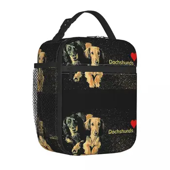 Утепленные сумки для ланча Dachshund Doxie, Термосумка 
Контейнер для еды, Сосиски, Сумка для любителей собак, Ланч-бокс для девочек и мальчиков, Офисный Ланч-бокс для пикника