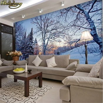 beibehang Beautiful snow 3d фреска на заказ обои Большие фрески спальня гостиная фон для телевизора 3d фотообои