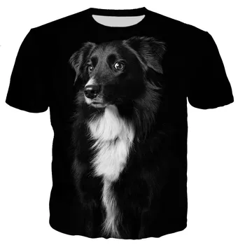 Бордер-Колли с 3D принтом для отдыха с собакой 2023, Новая мода, мужские и женские футболки, топы, футболки с коротким рукавом, прямая поставка, футболка с коротким рукавом