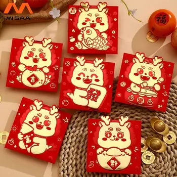 Симпатичный красный пакет, функциональный Lucky Money, отлично подходит для детей, Cny, Прекрасный мультяшный красный конверт, подарки на китайский Новый год для детей