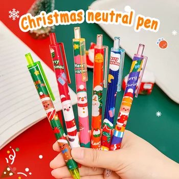 Гелевая ручка с рождественским рисунком, Симпатичный Снеговик, ручка для подписи, кисть для творческого экзамена, Шариковая ручка для вопросов