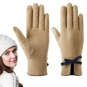 Зимние перчатки, женские перчатки для текстовых сообщений, теплые перчатки на все пальцы, перчатки с сенсорным экраном для текстовых сообщений, работы, катания на лыжах, игр, пеших прогулок, езды на велосипеде