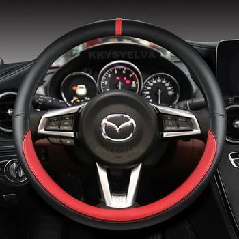 Нескользящая крышка рулевого колеса автомобиля из микрофибры 38 см для Mazda MX5 MX-5 2016 2017 2018 2019 2020 2021 Автоаксессуары