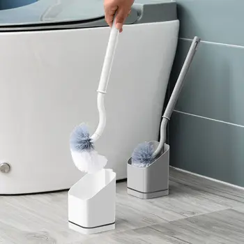 Домашний настенный держатель для туалетной щетки с длинной ручкой, не требующий перфорации, для чистки инструментов для ванной комнаты