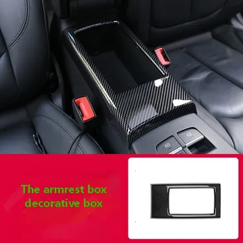 Карбоновый цветной центральный подлокотник, ящик для хранения, Накладка на панель для Audi A3 8V 2014-2018, ABS, Аксессуары для стайлинга автомобилей, Аксессуары для интерьера