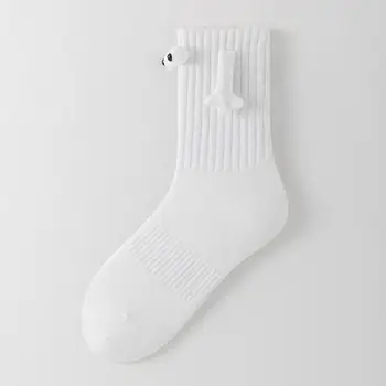 Носки с мультяшными большими глазами, носки с уникальным 3D дизайном, носки с магнитным всасыванием, 3D-носки для пары, уникальные забавные подарки в средней трубке для женщин и мужчин, удерживающие