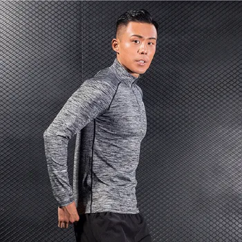 Быстросохнущая мужская футболка с длинным рукавом для тренировок, Дышащая одежда для фитнеса, высококачественная мужская спортивная одежда для бега, баскетбола