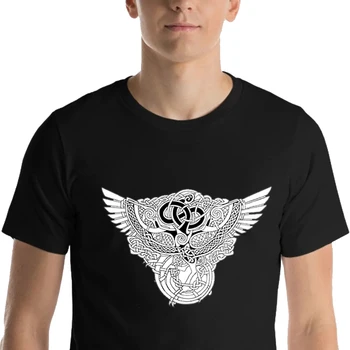 Мужские футболки HX Viking, наклейки с татуировками птиц Викингов, футболки с принтом, Черно-белые хлопковые летние топы с короткими рукавами