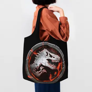 Многоразовая сумка для покупок в парках Юрского периода, женская холщовая сумка-тоут, моющаяся сумка с принтом динозавра, сумки для покупок, сумки для покупок