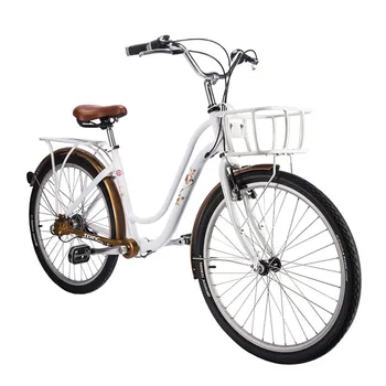 OEM Детали трансмиссии SHIMANO Classic Flower Lady 26-дюймовый комфортный велосипед из алюминиевого сплава