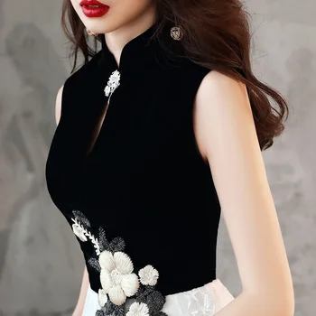 Вечернее платье для женщины 2023, новые изысканные коктейльные платья трапециевидной формы с аппликациями, платье для ежегодной встречи в китайском стиле с темпераментом