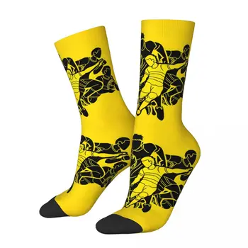 Забавный мужской носок Crazy в стиле Спрингбок, хип-хоп, винтажный компрессионный носок для мальчиков в стиле регби с бесшовным рисунком