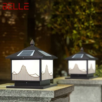 Лампа BELLE Solar Post, уличная винтажная колонна, светодиодная колонна, водонепроницаемая IP65, современная для декора дома, сада, патио