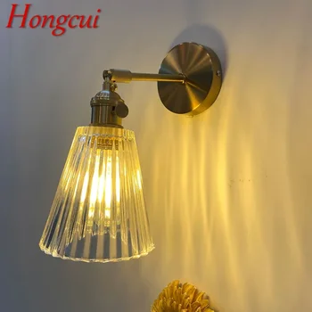 Хунцуй Скандинавский латунный настенный светильник В помещении Гостиная Спальня Прикроватная лампа Современный гостиничный коридор Прихожая Настенный светильник