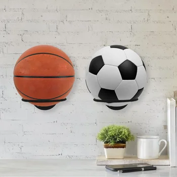 Баскетбольный кронштейн из 3 предметов, Подставка для хранения мячей для футбола, Настенный держатель из кованого железа, Полка для дисплея