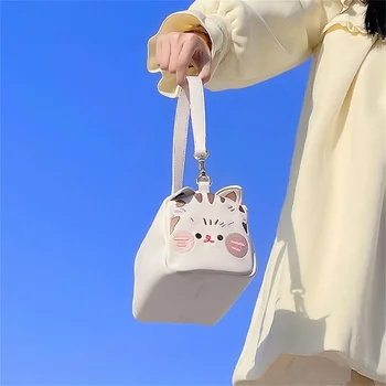 Японская сумка Sweet Girls Косплей Лолита Каваи Тост Вышивка Кошачьи ушки Прямоугольная сумка через плечо на молнии Милая сумка