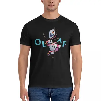 Мужские осенние футболки Disney Frozen 2 Olaf Loves, одежда из 100% хлопка, винтажные футболки с круглым вырезом и короткими рукавами, летние футболки
