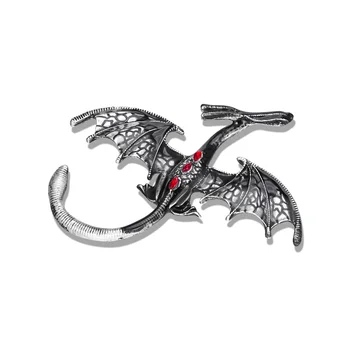 Значок Harong New Western Dragon в стиле Ретро, готика, Древний Черный Дракон, Эмалевая Булавка, Брошь для мужского пальто, Подарок на Новый Год