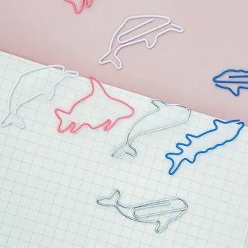 Цветная скрепка в форме морского животного, Металлические скрепки для бумаг особой формы Ocean World, декоративные скрепки для закладок, изготовленные на заказ заколки для бумаги