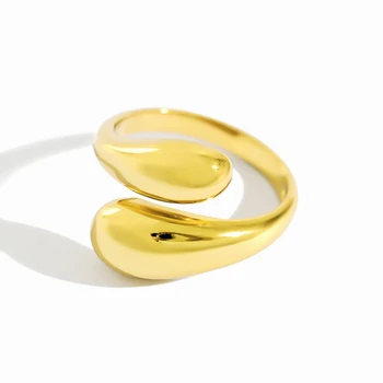 Гладкое Двухслойное Овальное Открывающее кольцо серебристого цвета с возможностью изменения размера для женщин, роскошные ювелирные изделия