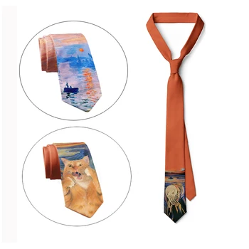 Новый индивидуальный галстук для масляной живописи, мужской деловой галстук, женский галстук для вечеринки