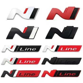 Логотип Nline N Line Автомобильная Решетка Эмблема Багажника Значок Для Hyundai Sonata i30 i20 Tucson Elantra Kona N Line Наклейка Аксессуары