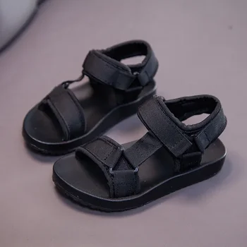 Летние сандалии для мальчиков 2024 года, Повседневная детская обувь, резиновые школьные дышащие пляжные сандалии с открытым носком