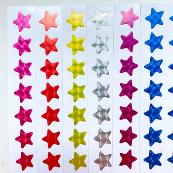 350 шт. Детский приз в виде пятиконечной звезды, красочные наклейки, наклейки для скрапбукинга, канцелярские принадлежности, Лазерный подарочный конверт, водонепроницаемый, 20 мм
