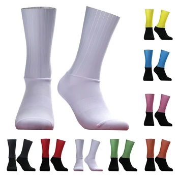 Нескользящие дышащие мужские летние хлопковые носки для бега и носки Leica, футбольные носки высокого качества для мужчин и женщин, велосипедные носки