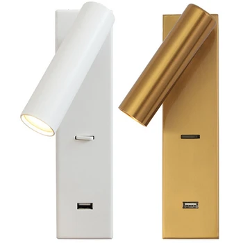 Поворотный складной светильник, перезаряжаемый настенный светильник для гостиничной техники, прикроватный настенный прожектор, декоративный светильник для помещений