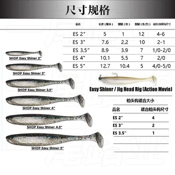 Японская Приманка KEITECH T-tail Easy Shiner Импортная Мягкая Приманка Для Обратной Рыбалки Texas JIG Поддельная Приманка Black Pit