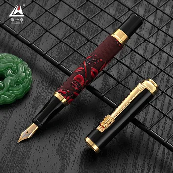 Металлическая ручка-кран из 10шт, обернутая крокодиловой кожей, высококачественный деловой подарок, двухцветный яркий наконечник из 26 иридиевых сплавов