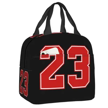 Классическая баскетбольная сумка для ланча с 23 номерами, теплый кулер, изолированный ланч-бокс для женщин, Детская школьная еда, контейнер для пикника