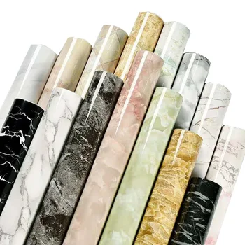Виниловые мраморные наклейки на стену 40 см x 1 м, Самоклеящиеся водонепроницаемые обои, контактная бумага для украшения кухни, наклейка