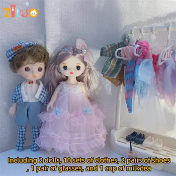 Bjd 1/8 Кукла Полный Набор для Детей Куклы с Одеждой Colorbox Милая Принцесса Одевающаяся Кукла Детские Игрушки Куклы Подарки на День Рождения Рождество
