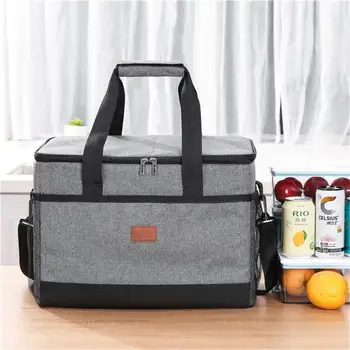 Мягкая сумка-холодильник с жестким вкладышем, большая изолированная сумка для пикника, ланча, охлаждающая сумка для кемпинга, барбекю, семейного отдыха на свежем воздухе.