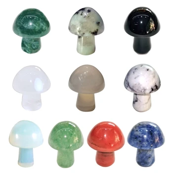 Украшения из хрустальных грибов и камней, агатовый камень в форме гриба, многоцветный мини-грибной лечебный камень для цветочного горшка