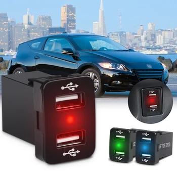 Двойное зарядное устройство USB 4.2A для автомобильного прикуривателя, быстрая зарядка, водонепроницаемые автомобильные аксессуары со светодиодной подсветкой 12-24 В, адаптер питания для Toyota