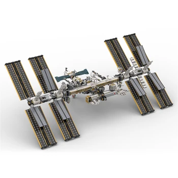 Набор строительных блоков Международной космической станции в масштабе MOC 1/110, Крупнейшая Модульная Космическая станция, Искусственный спутник, Космический корабль, Игрушка