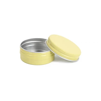 алюминиевые косметические баночки желтого цвета по 15 г, банки для крема, 0,5 унции, контейнеры для бальзама для губ с завинчивающейся крышкой