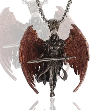 Ожерелье с подвеской Scarlet Wings Holy Sword Angel, модные мужские украшения в стиле хип-хоп, подарок оптом