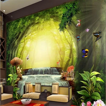 бейбехан Пользовательские фото фон настенная роспись стены телевизора в гостиной 3D красивая мечта лес фон настенная роспись обои